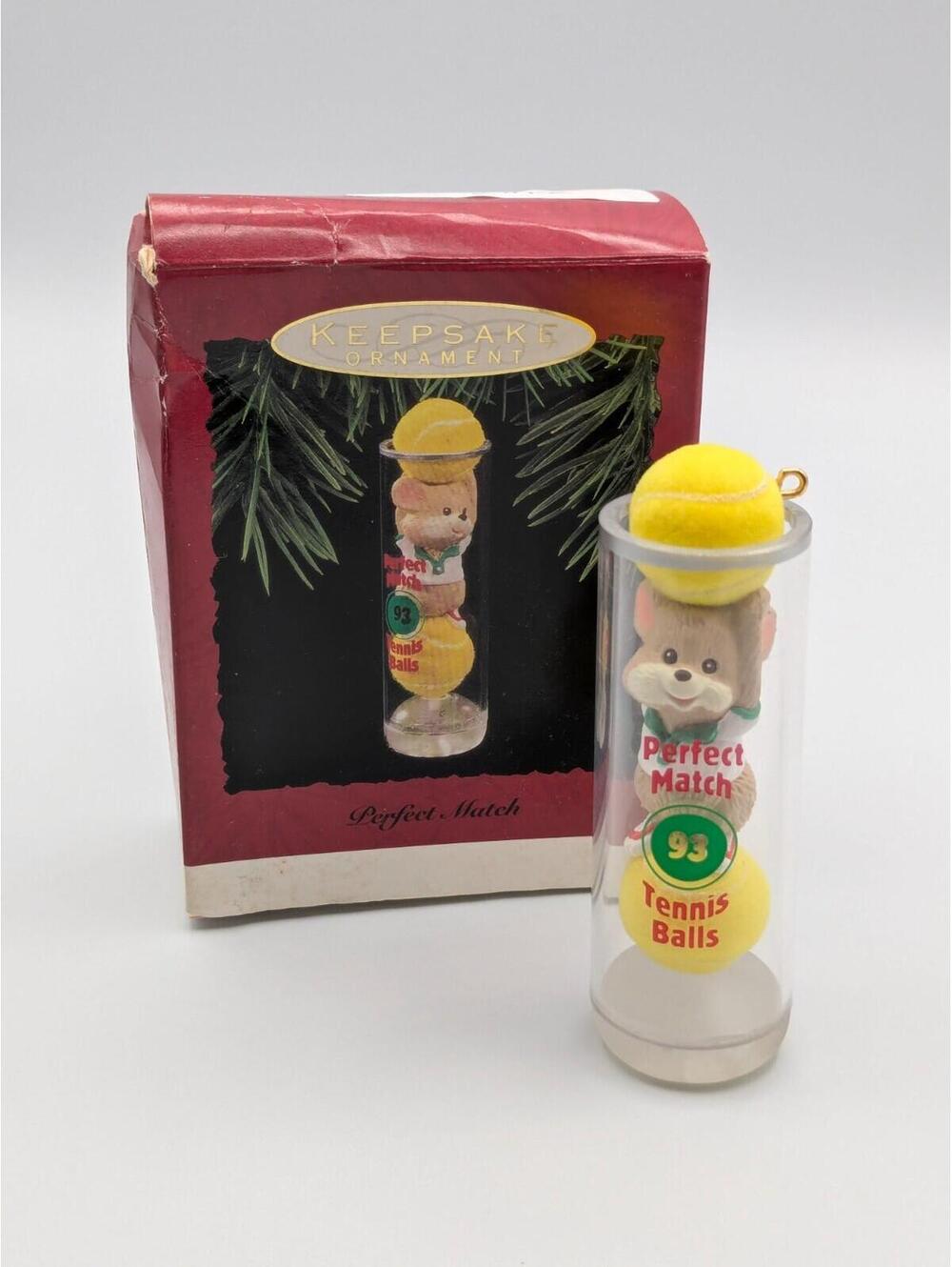 Hallmark Keepsake Perfect Match 1993, Mouse in Tennis Ball Container Ornament